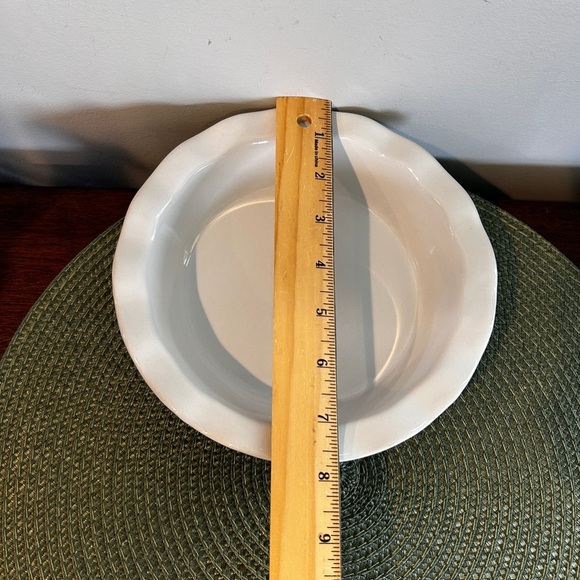 WAVY EDGE SMALL PIE PLATE TURQ BLUE STONEWARE PERSONAL 6 1/4” PREOWNED NO FLAWS - Picture 5 of 8